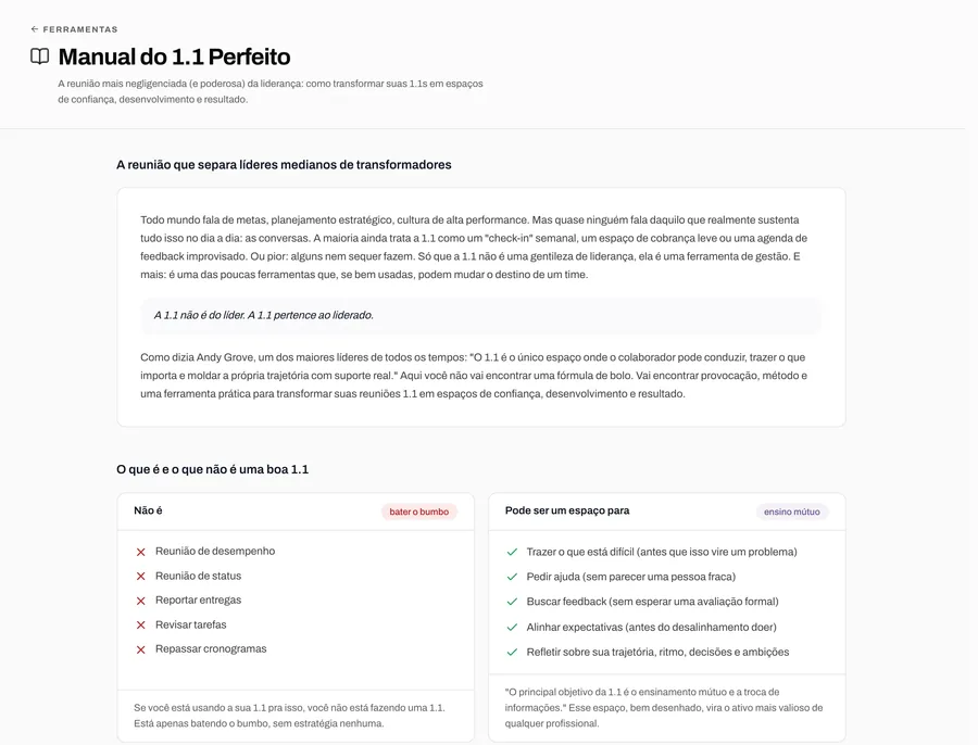 Tela da ferramenta Manual do 1.1 Perfeito