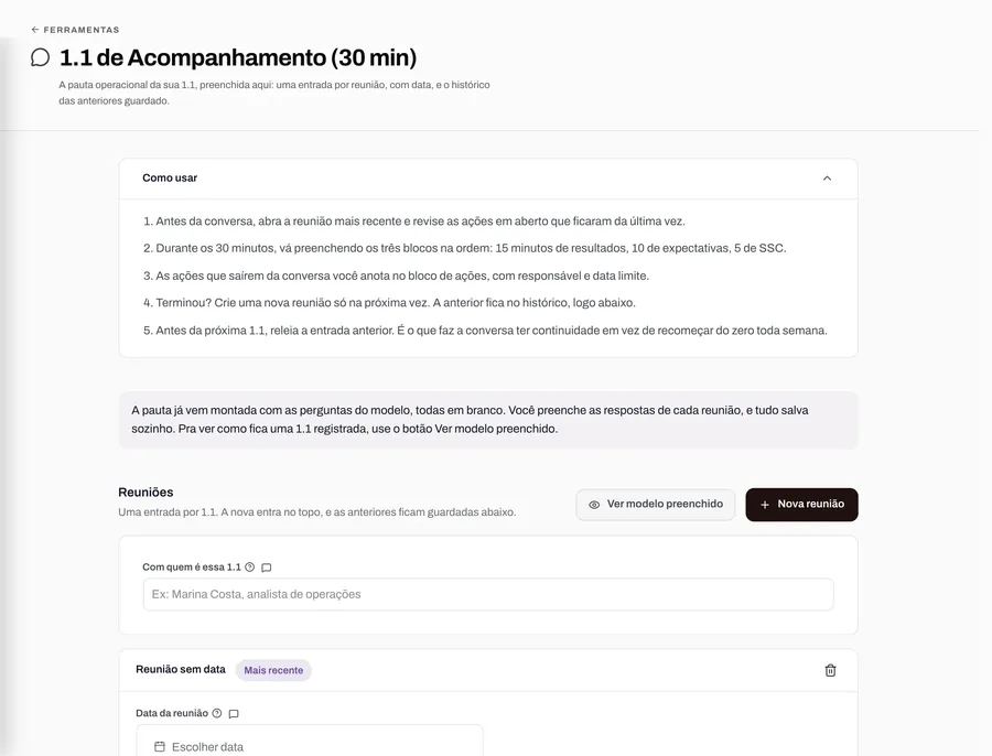 Tela da ferramenta Roteiro 1.1
